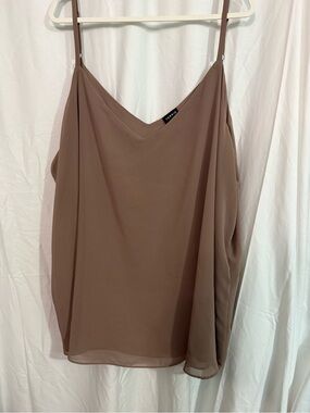 torrid Taupe V-Neck Chiffon Cami
